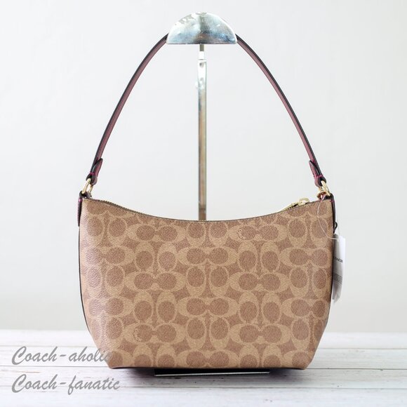 Coach CX588 Zip Top Shoulder Bag In Signature Canvas w/ Horse & Carriage SEALED - Picture 9 of 12